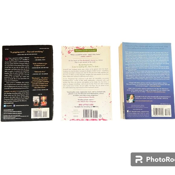 3-Paperback Book Bundle: Galbraith (J.K. Rowling), Moriarty, Adler - Picture 2 of 2